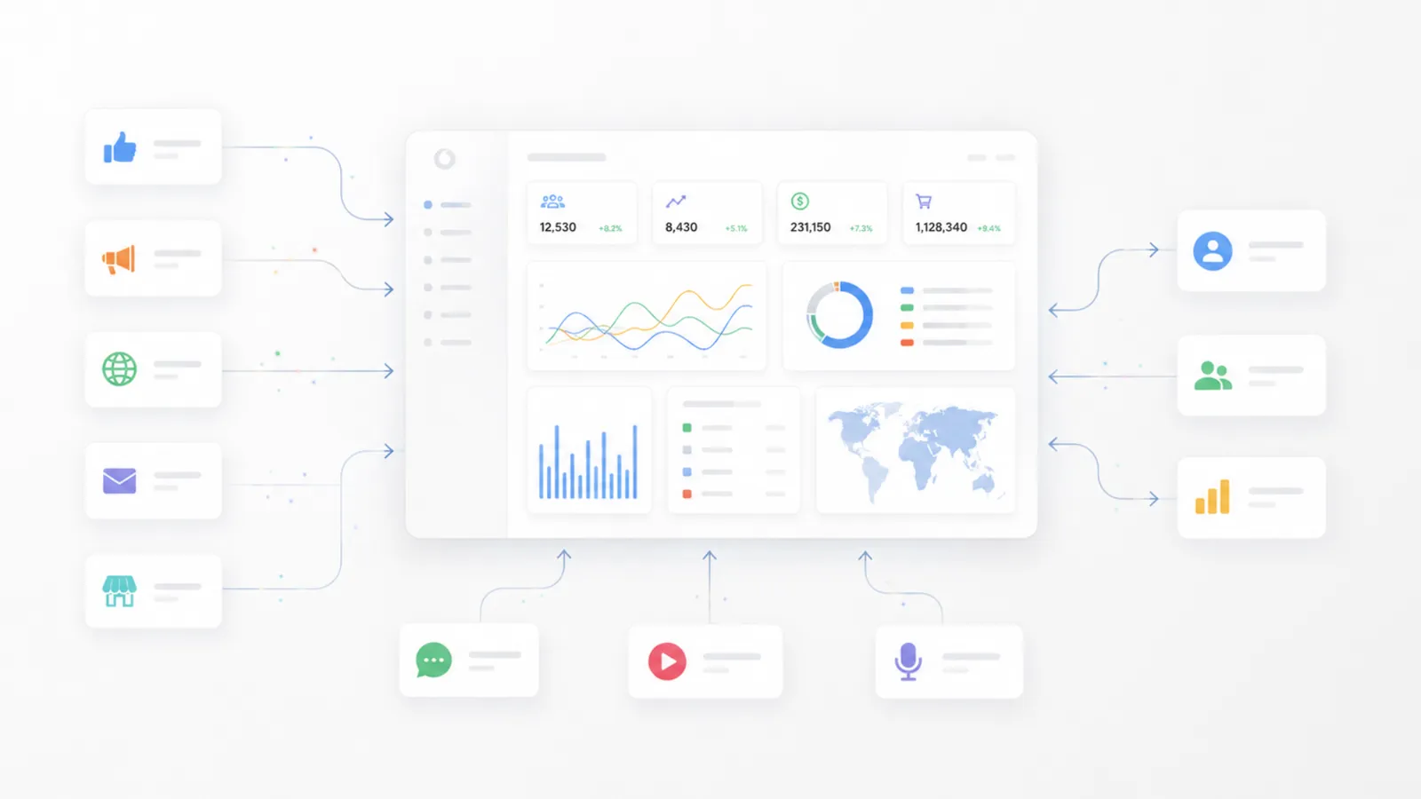 Illustration zur Data-Analytics-Plattform für lokale Retail-Steuerung