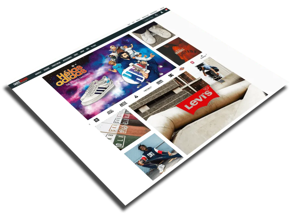 Die Startseite eines Onlineshops